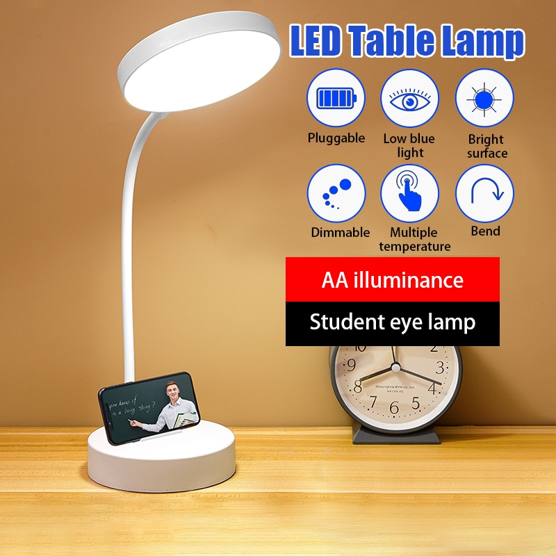 โคมไฟตั้งโต๊ะ ปรับแสงได้3สี โคมไฟหัวเตียง LED พับเก็บได้ โคมไฟอ่านหนังสือ ไฟมินิมอล