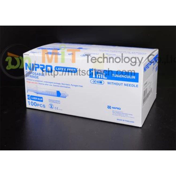 แบบกล่อง ไซริ้งพลาสติกไม่ติดเข็ม 1CC 3CC 5CC 10CC 20CC 50 CC(Nipro)
