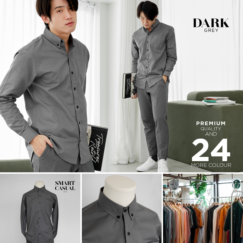 เสื้อเชิ้ตแขนยาว คอปก ทรงสลิม by SHIRT LOCKER