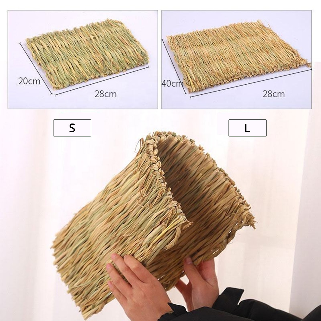 ผ้าปูที่นอนฟางสำหรับกระต่าย ทำด้วยมือ ใช้ได้กับหนูแฮมสเตอร์ชินชิลล่า ลล่าได้ บ้านนก นกแก้วขนาดเล็ก - รูปที่ 7