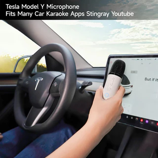 🚗 Puremic™ Tesla Mic – ไมค์ร้องเพลงไร้สายในรถ Tesla Model Y Model 3 Model X (USB-C/USB-A พร้อมใช้)
