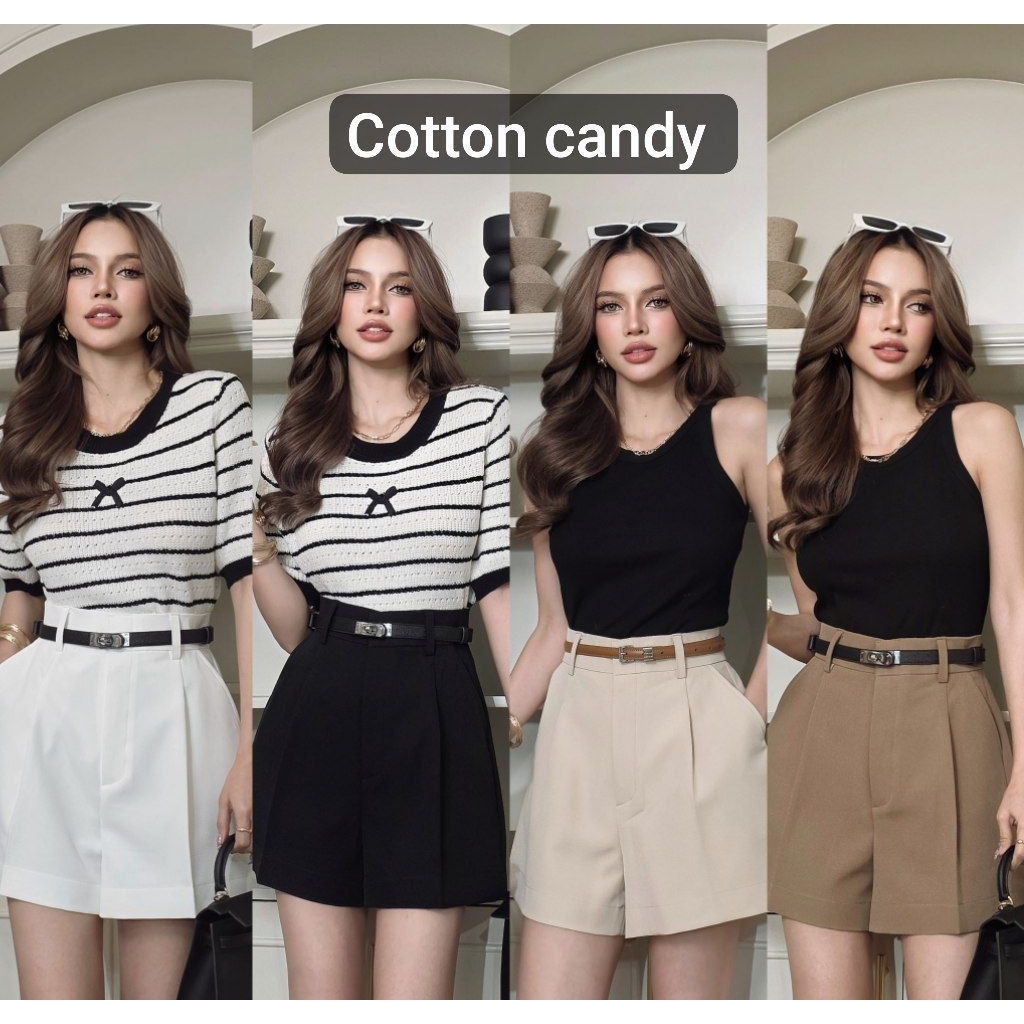 #Cotton Candy 🍭 กางเกงขาสั้น New  Fiona vintage pants