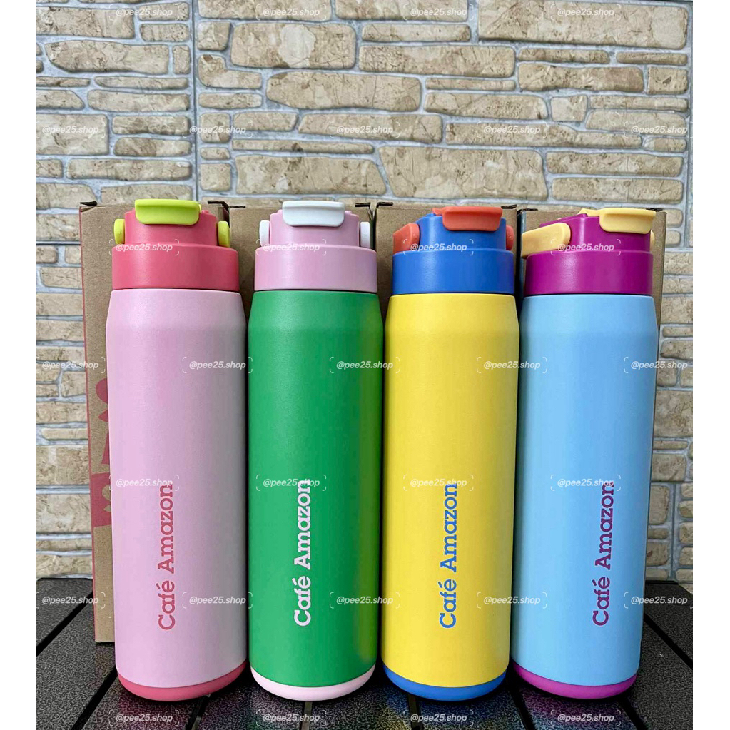 📌พร้อมส่ง 📌 Cafe Amazon กระบอกสแตนเลส Summer Splash เก็บความเย็น ของแท้