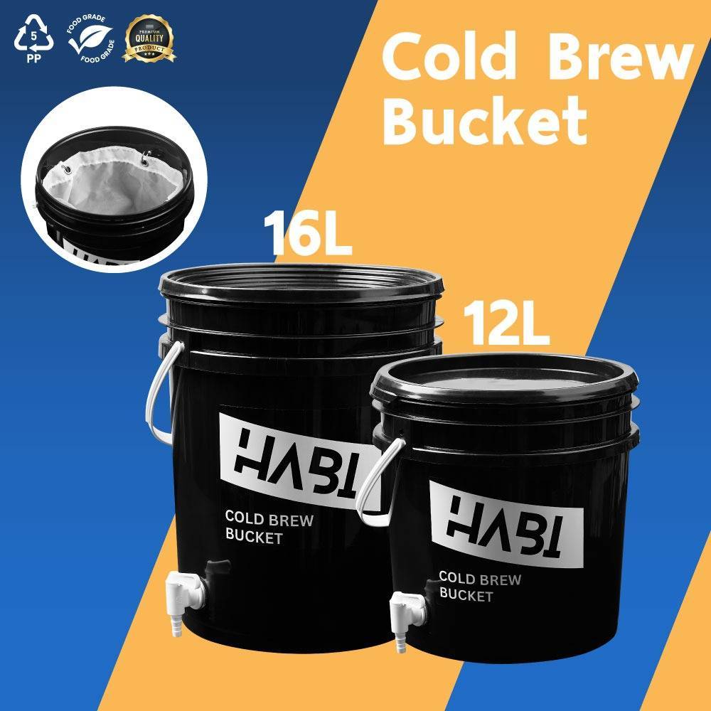Cold Brew Bucket 12L. 16L. ถังทำกาแฟสกัดเย็นพร้อมผ้ากรอง