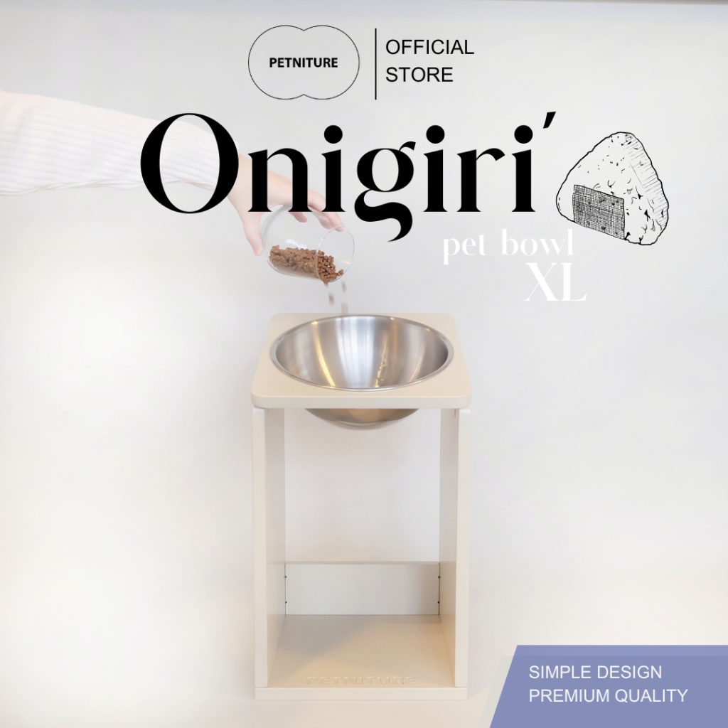 𝗣𝗘𝗧𝗡𝗜𝗧𝗨𝗥𝗘 𝗢𝗻𝗶𝗴𝗶𝗿𝗶' 𝗱𝗶𝗻𝗲 𝘁𝗮𝗯𝗹𝗲 𝗽𝗲𝘁 𝗯𝗼𝘄𝗹 🍙Size : XL ขนาดใหญ่ ชามอาหารสัตว์เลี้ยงยกสูง เอียงรับหน้า