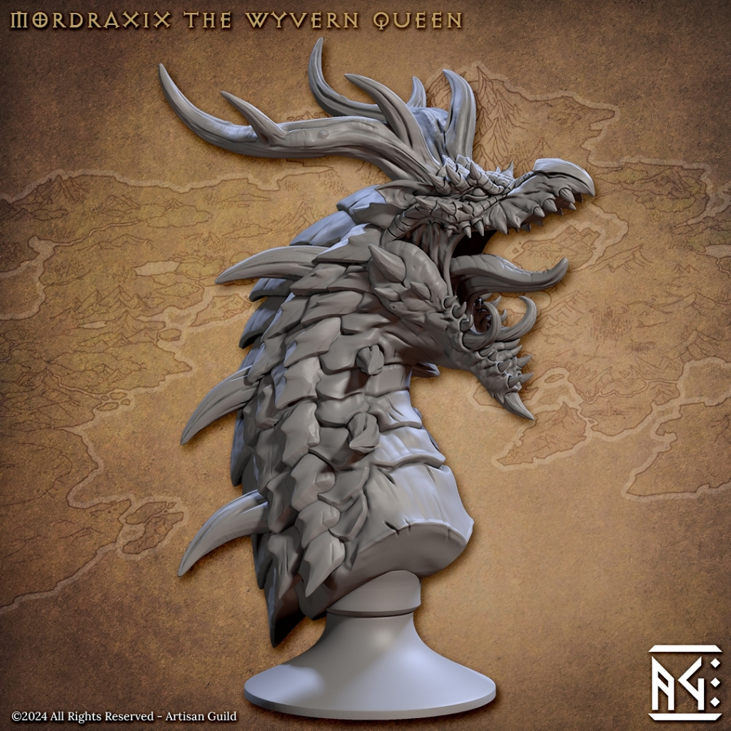 Mordraxix - The Wyvern Queen (Bust) - Vanguard Fighters Guild Epic Boss - Dragon Wyvern / 3D printed