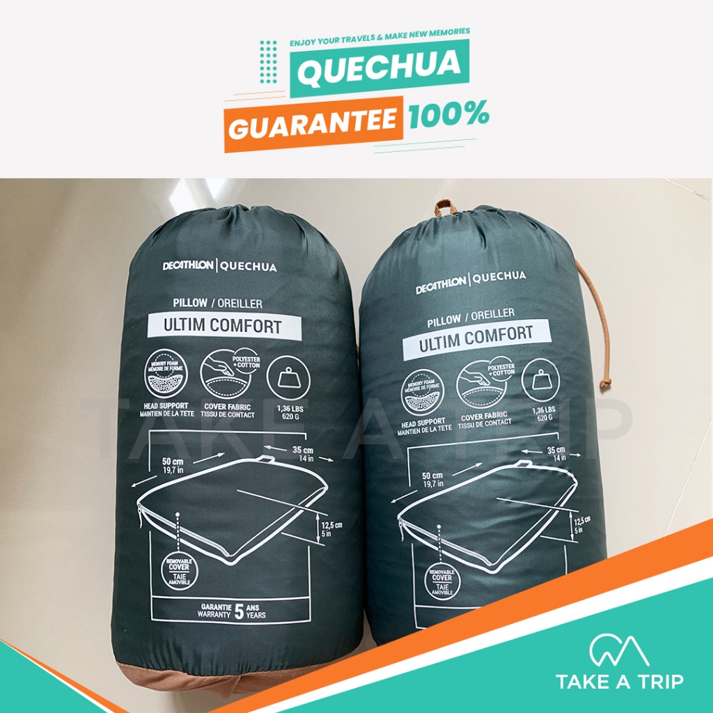 QUECHUA หมอนพกพา  เมมโมรี่โฟม สำหรับการตั้งแคมป์รุ่น ULTIM COMFORT