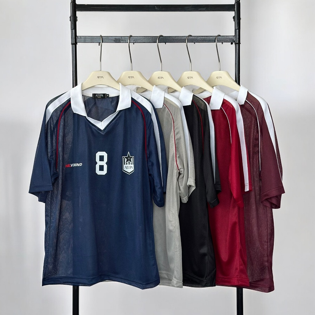 Atipashop - STADIUM RUSH OVERSIZE T-SHIRT เสื้อบอล โปโล คอปก สกรีนลาย