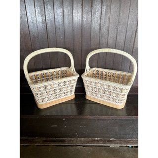 ตะกร้า ใส่ของทำบุญ ตะกร้าหวายแท้ทั้งใบ ทำจากวายแท้ทั้งต้น ลา…