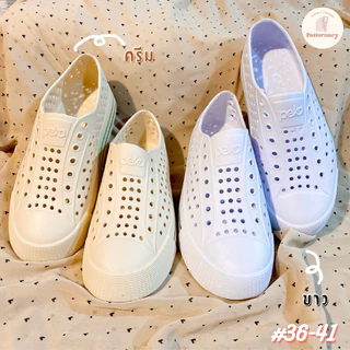 รองเท้าหุ้มส้นผู้หญิง🩷Peka สลิปออนยางเกรดA เบาใส่สบาย พื้นกันลื่น PK-943-W(36-41) สวมง่าย ทำความสะอาดง่าย