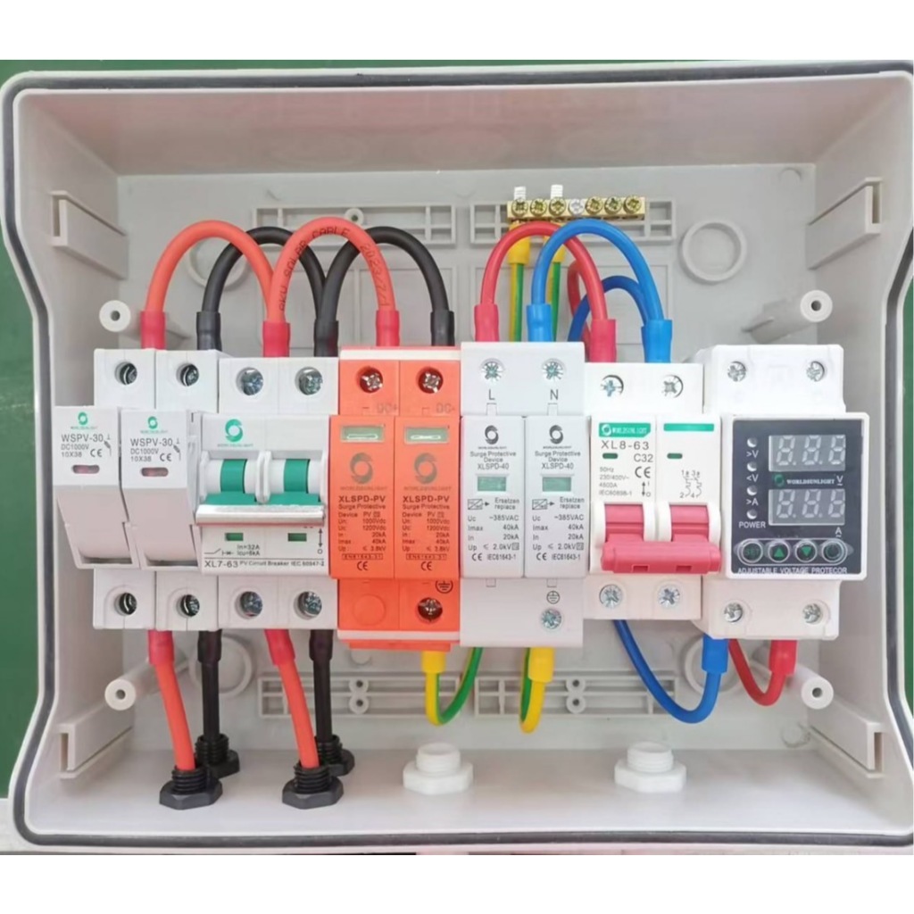 ตู้คอมบายเนอร์สำหรับระบบโซล่าเซลล์ OnGrid AC-DC Combiner box 1String-2String WORLDSUNLIGHT