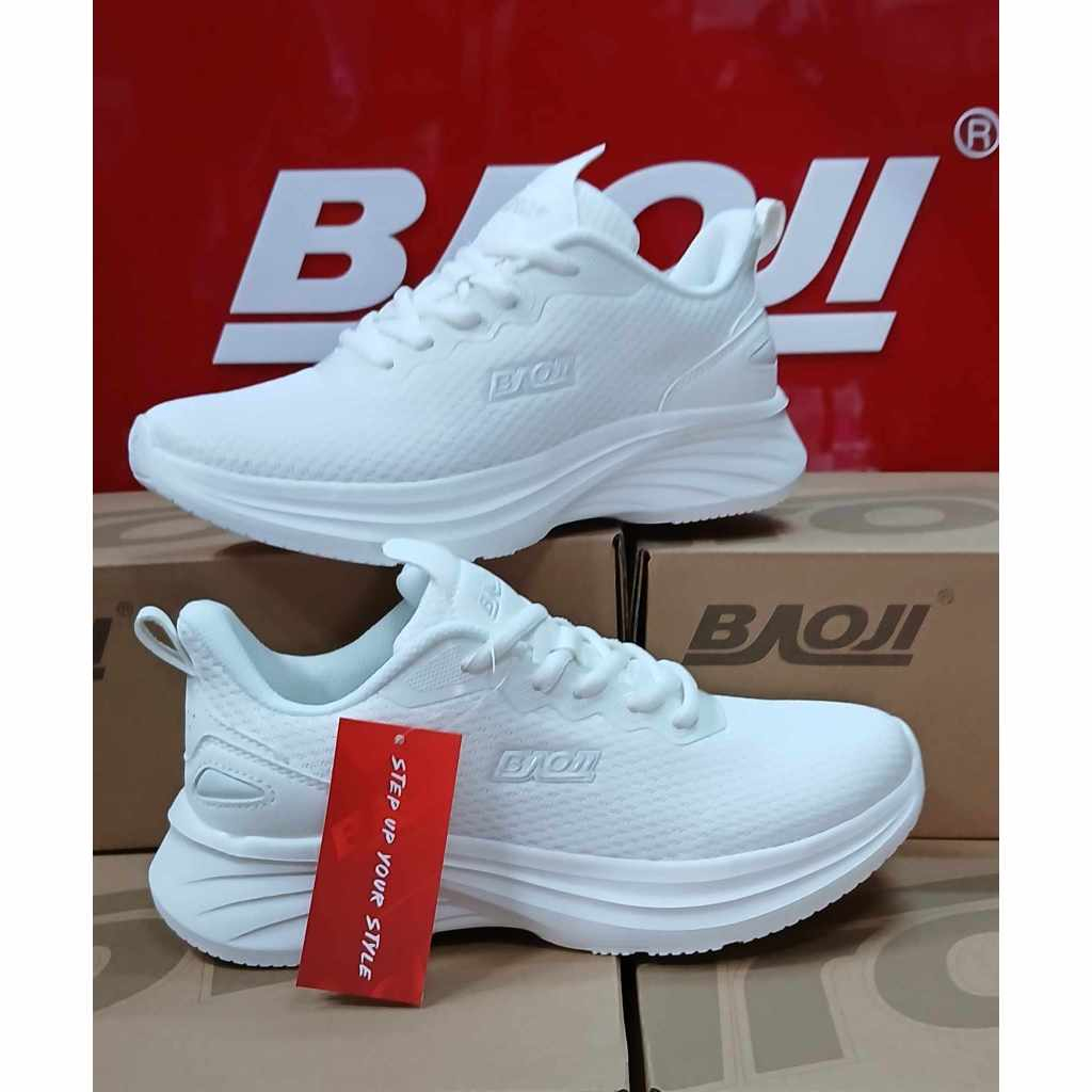 รองเท้าผ้าใบบาโอจิผู้หญิง สีขาวล้วน  Baoji รุ่นBJW 1119 สีขาวล้วน  นุ่มเบาสบายเท้า