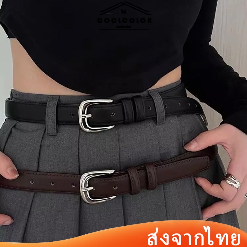ในไทย💖เข็มขัดผู้หญิงแนววินเทจแฟชั่น หนัง PU ทันสมัย ใส่ได้ทั้งผู้หญิงและผู้ชายใส่ได้ทั้งกางเกงกระโปรงค่ะอุปกรณ์เสริม