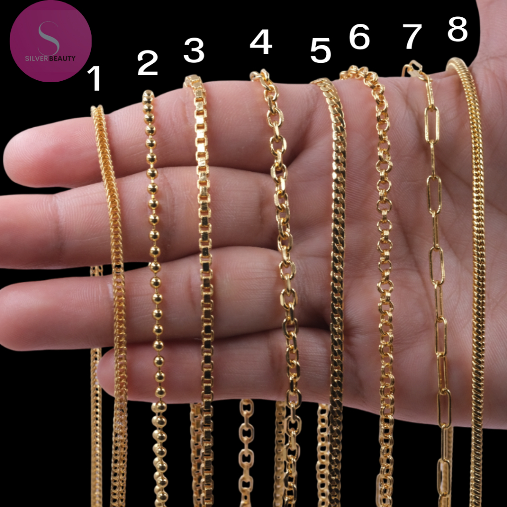 8 ลายตะขอหัวจรวด silver.beauty สร้อยทอง24K  สร้อยคอเงินแท้92.5% 1สลึง  ความยาว 18-24 นิ้ว สร้อยทองเกรดทางการแพทย์