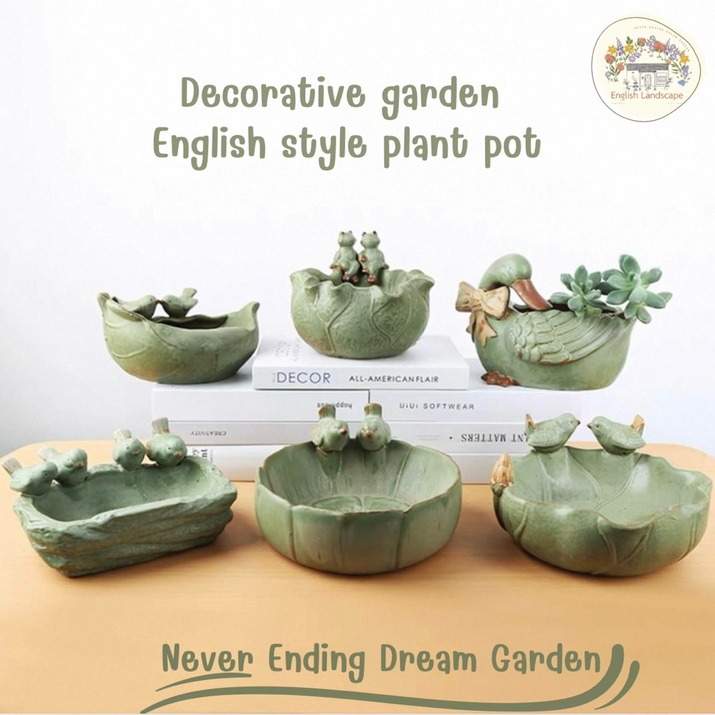 🪴🦜Decorative garden – English style plant pot 🌿  เติมเสน่ห์สวนสไตล์อังกฤษ ด้วยกระถางต้นไม้ตกแต่งสุดคลาสสิก