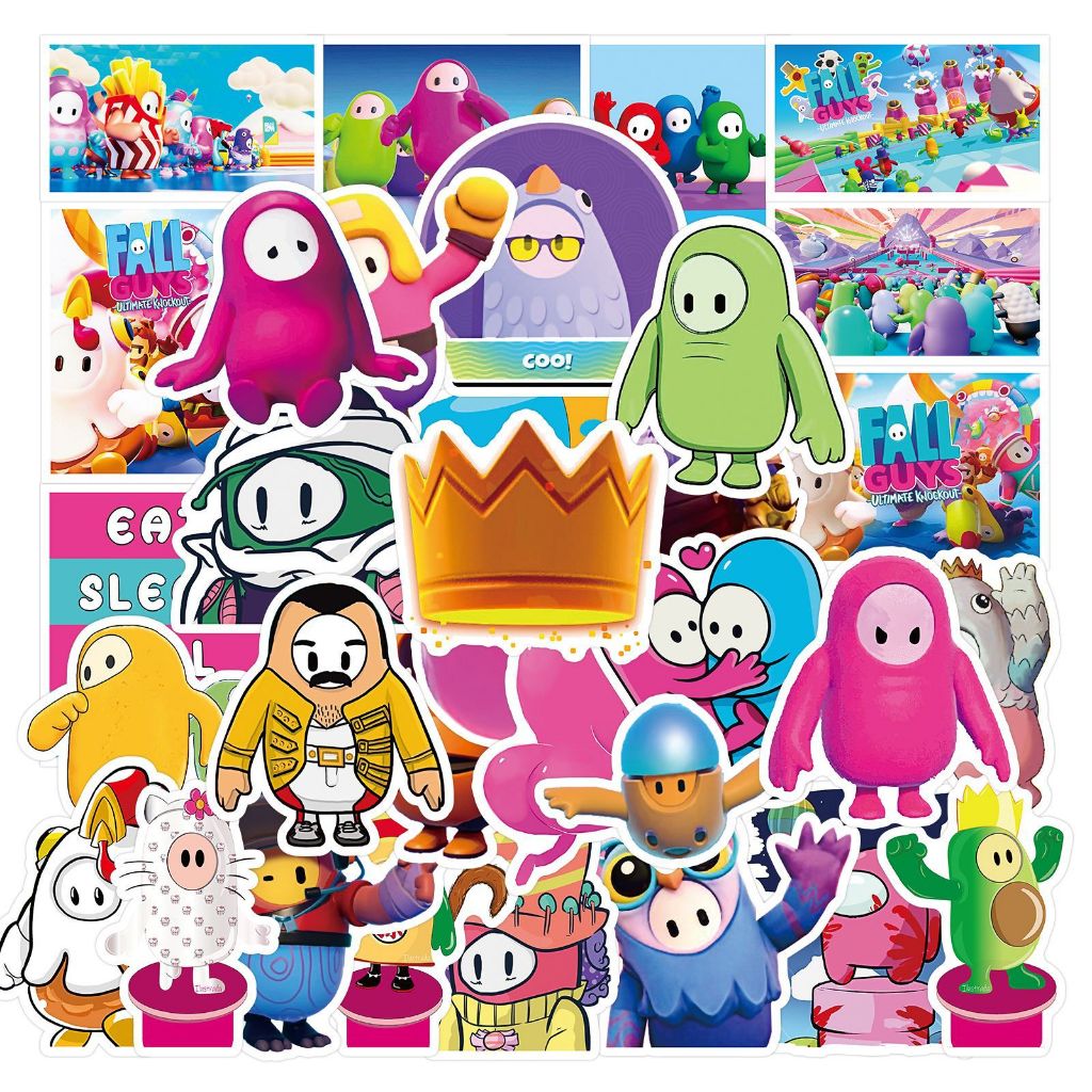 💥พร้อมส่ง💥Fall Guys sticker game สติกเกอร์ กันน้ำ 50ชิ้น