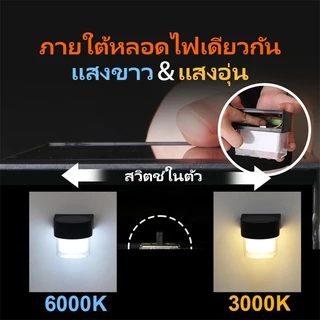 AIMO LED ไฟโซล่าเซลล์ ไฟระเบียง โคมไฟติดผนัง สไตล์โมเดิร์น LED โคมไฟติดผนังกลางแจ้ง IP67 ไฟกระบอก ไฟสวน