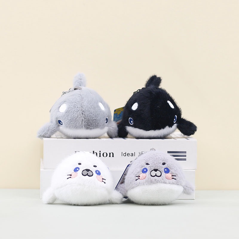 ตุ๊กตาแขวนวาฬเพชฌฆาตน่ารัก ตุ๊กตาแมวน้ำ ปลาฉลาม ของเล่นสัตว์ทะเล