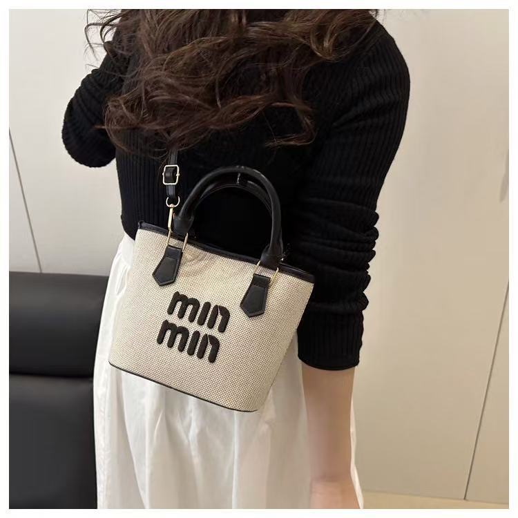 กระเป๋าสะพายข้างสำหรับผู้หญิง กระเป๋าถือทรงถังแบบลำลอง - รูปที่ 5