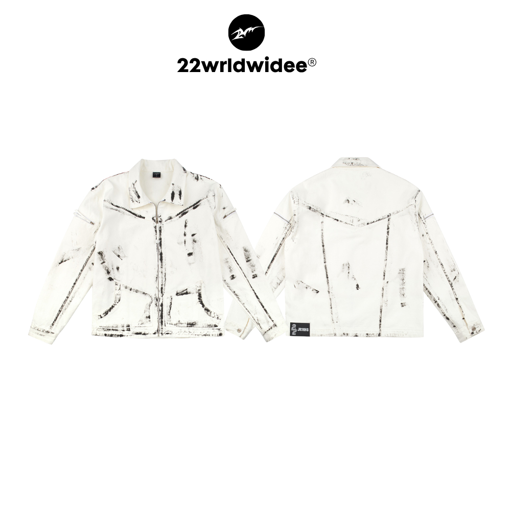(🔥จัดส่งด่วน 1 วัน!) 22wrldwidee White Knight Jacket เสื้อแจ็คเก็ตสีขาว ใส่แล้วดู minimal ใส่เป็นเซ็ตเท่ห์มาก (OC048)