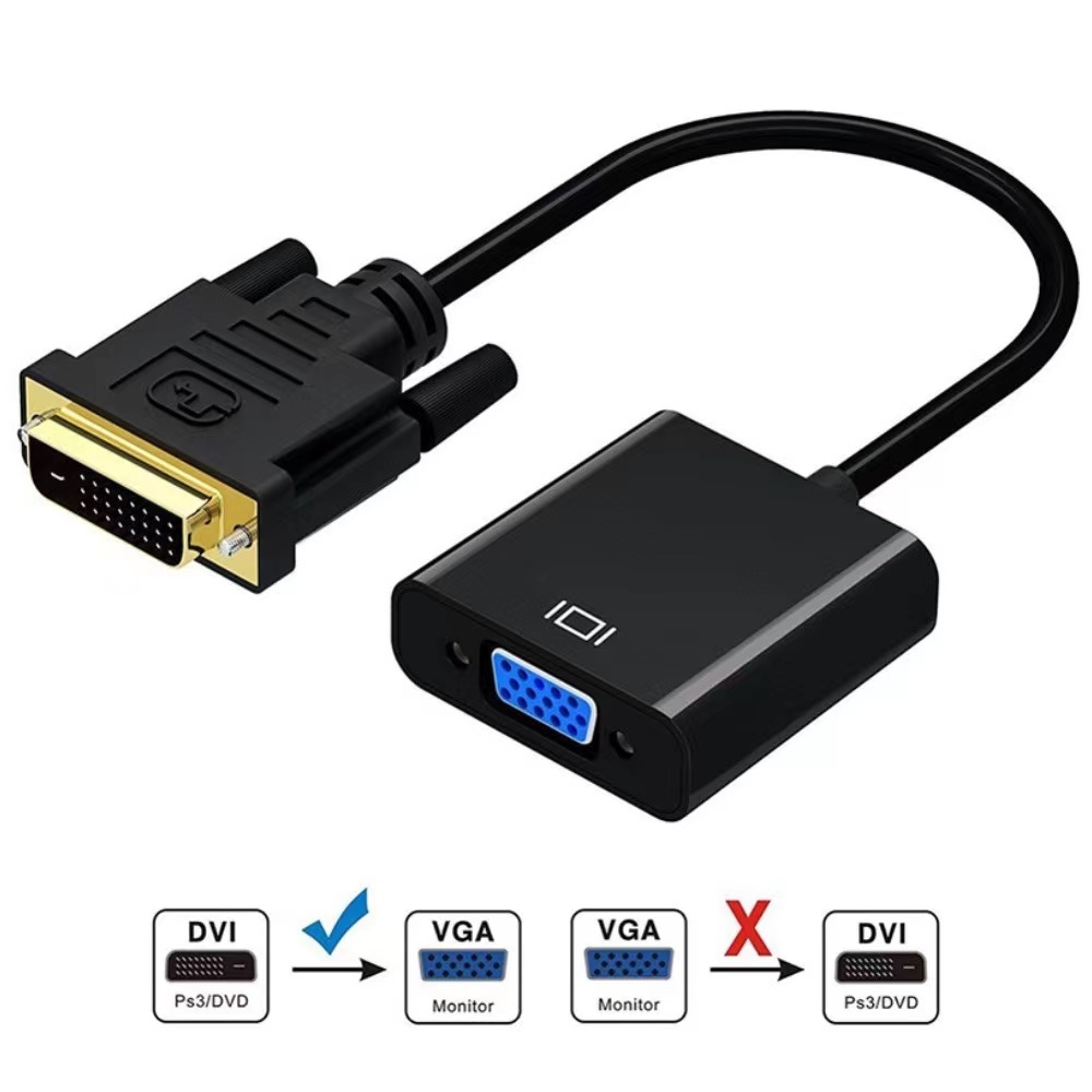 1080 จุด DVI-D ไปยัง VGA Adapter 24+1 DVI ชายไปยัง 15 PIN VGA หญิงตัวแปลงสัญญาณวิดีโอ