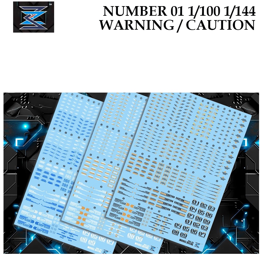 [OTT] CN  WARNING CAUTION FREE SCALE MG RG HG  WATER SLIDE DECAL