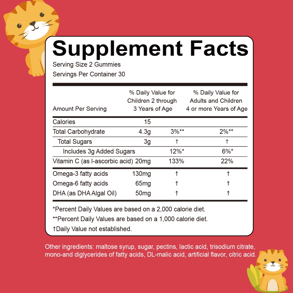 Softher Omega + DHA Kids Gummy โอเมก้า + ดีเอชเอ กัมมี่สำหรับเด็ก  วิตามินซีฟัดจ์ 60 Gummies - รูปที่ 7