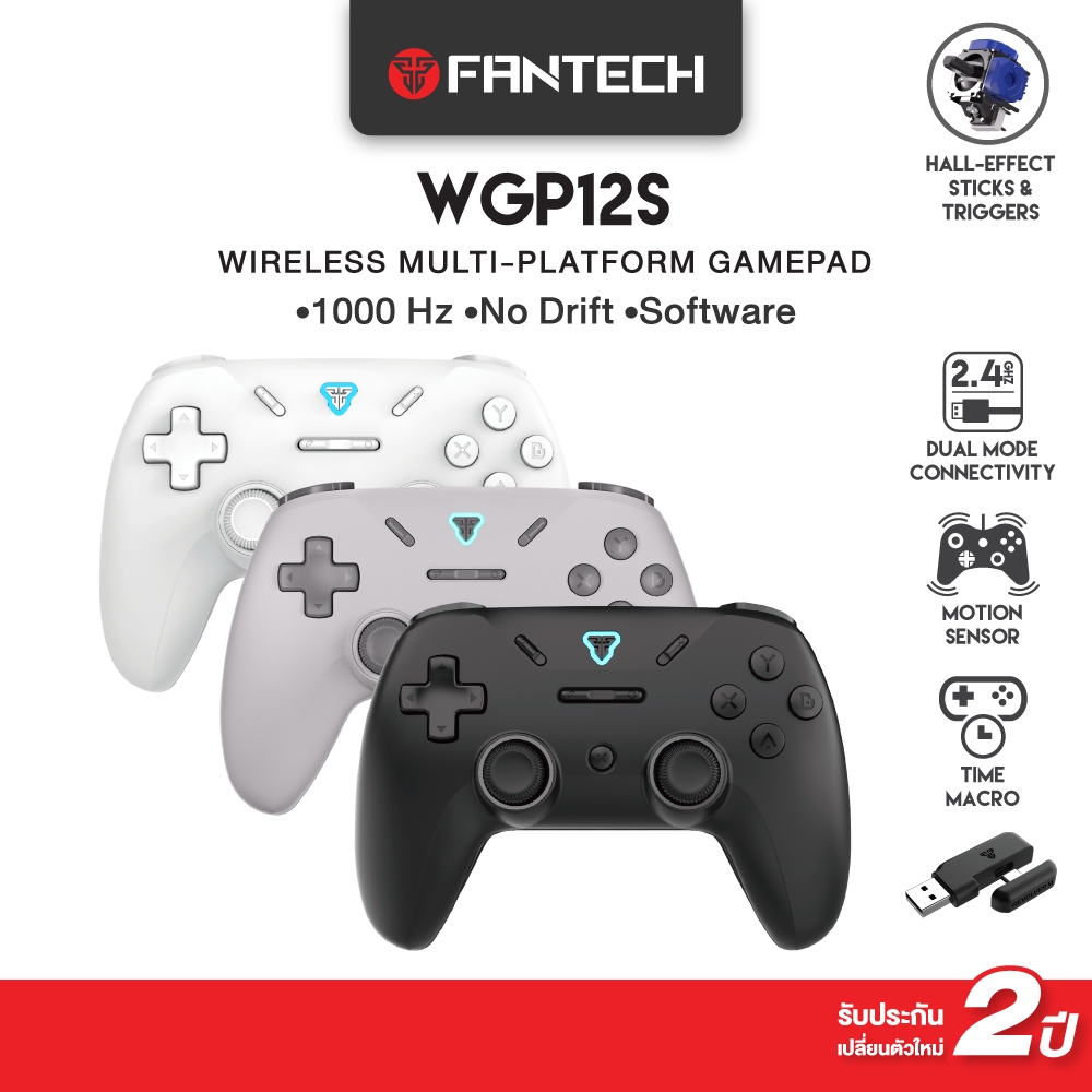 FANTECH จอยเกมไร้สาย จอยเกมมิ่ง Wireless gaming controller ใช้ได้ทั้งมือถือและพีซี รุ่น WGP12S