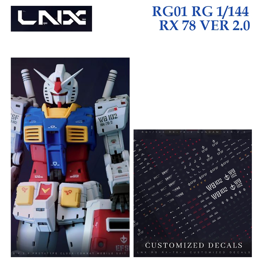 [LNX ] RG01 RG 1/144 RX 78 2.0 GUNDAM WATER SLIDE DECAL