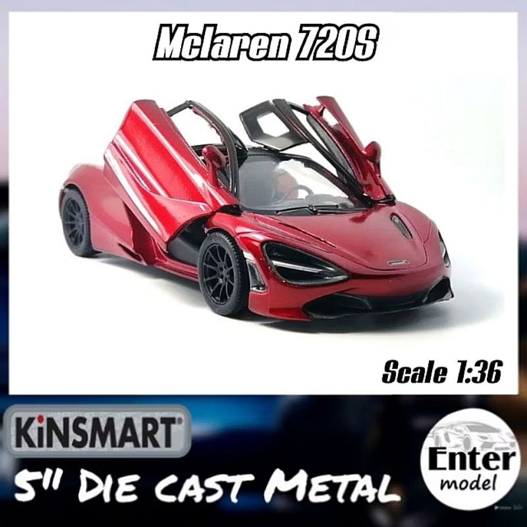 KINSMART โมเดล​รถ​เหล็ก​ สำหรับสะสม ลิขสิทธิ์​แท้ ​Mclaren​ 720S​ สเกล 1/36 ยาว 12.5cm