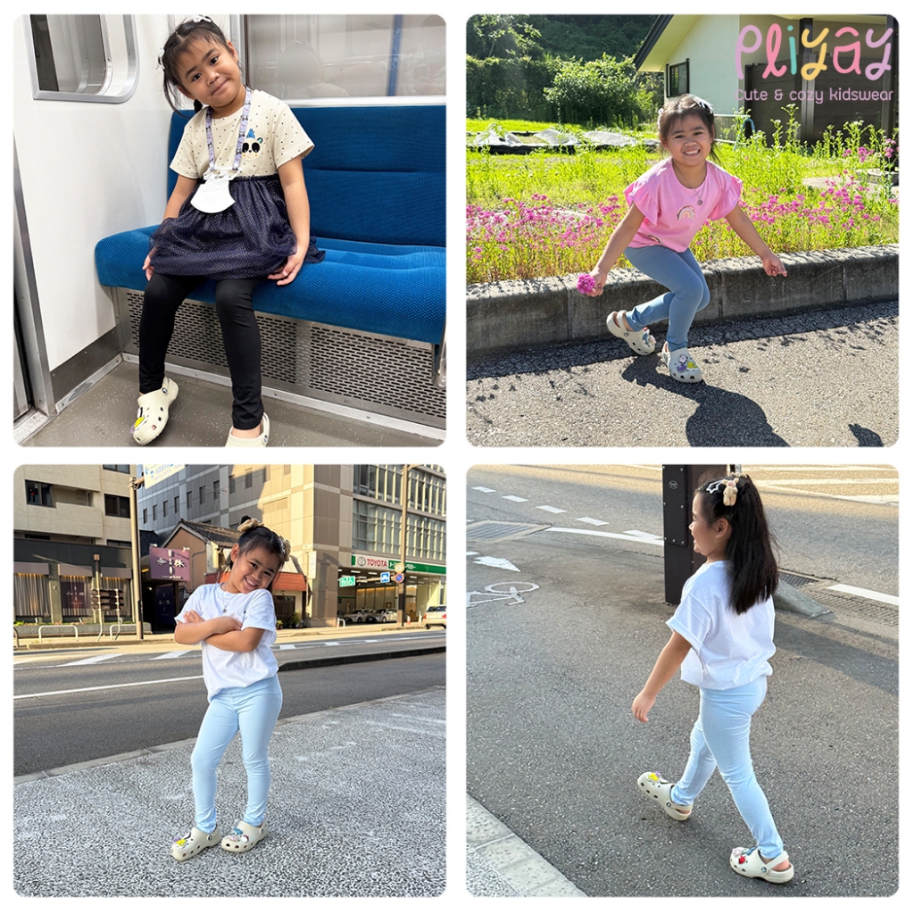 Pliyay กางเกงเลกกิ้งเด็ก สีพื้น อายุ 2-7 ปี ทรงใส่สบายไม่รัด นุ่ม ยืดหยุ่นดี (lgpy1) - รูปที่ 2