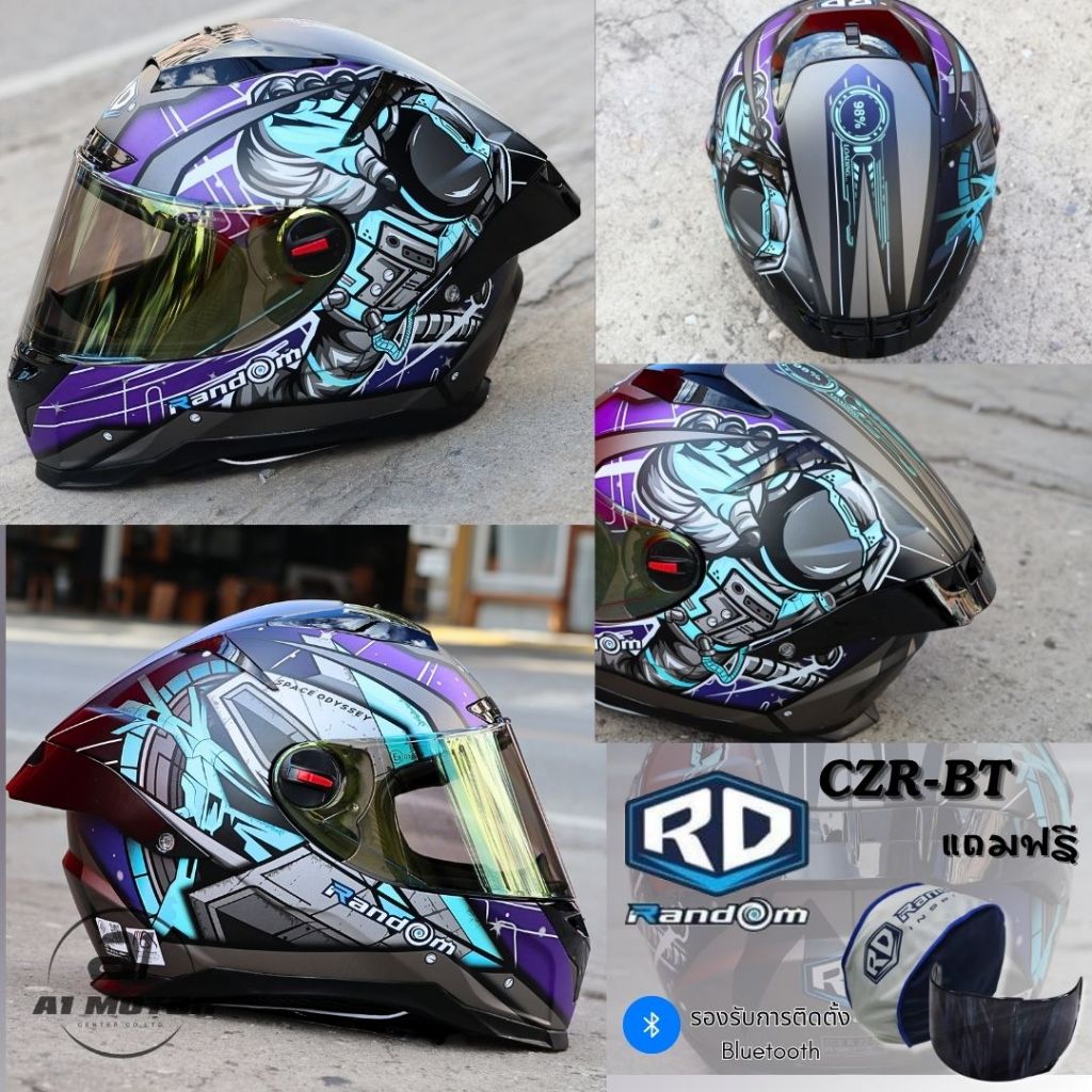 หมวกกันน็อคเต็มใบ  RD Random รุ่น CZ-R BT มีช่องรองรับการติดบลูทูธ แถมฟรีถุงผ้า ชิวหน้า 1 แผ่น (CZR)