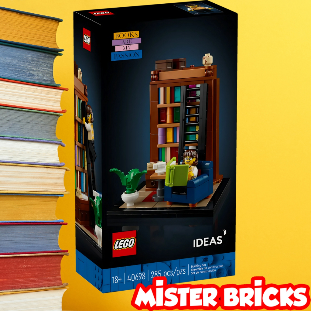 LEGO® Ideas Books Are My Passion 40698 ชุดโต๊ะหนังสือสุดสร้างสรรค์สำหรับผู้ใหญ่ สุดยอดของตกแต่งโต๊ะ