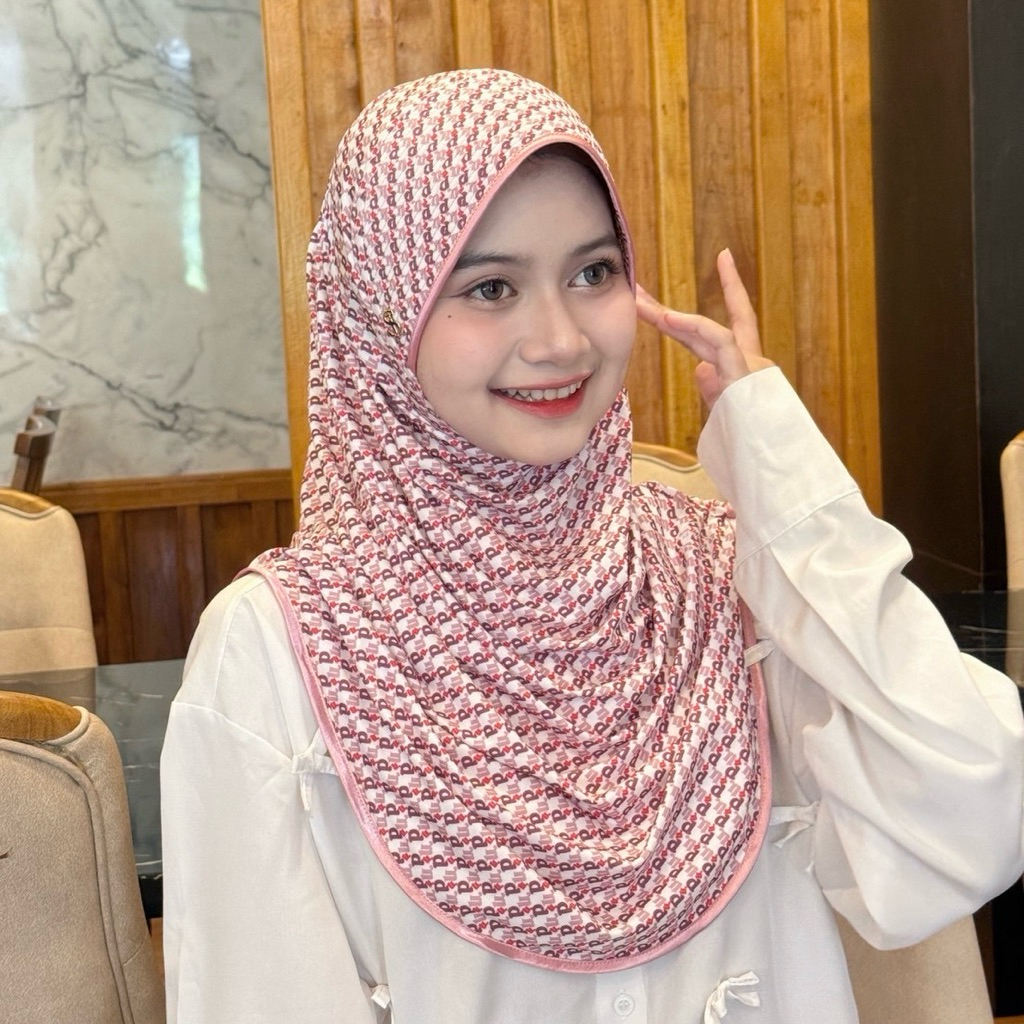 ผ้าคลุมฮิญาบ รุ่น ผ้ายืด ity พิมพ์ลาย โลโก้ SL