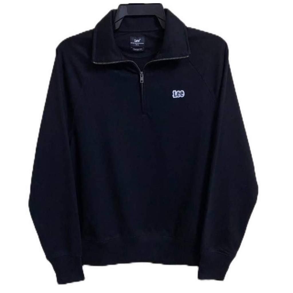 LEE เสื้อยืดแขนยาวคอปก สีดำ ใส่ได้ผู้ชายผู้หญิง ใส่ได้ทุกฤดูกาล ผ้านุ่มใส่สบาย ทรงComfort ของแท้ ราค