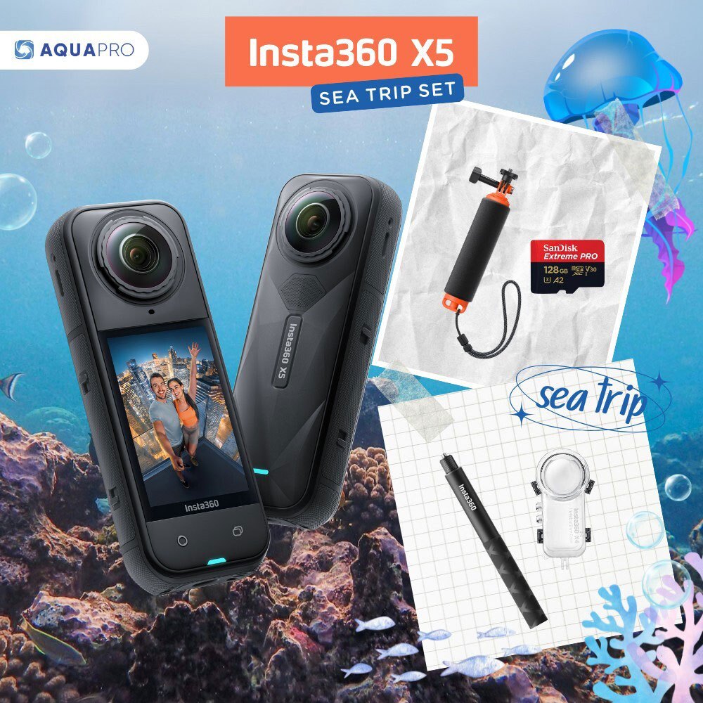 Insta360 X5 เซตกล้อง ของแถมเยอะ Action Camera Set Insta360 X5 8K 360 Action Cam ประกันศูนย์ไทย
