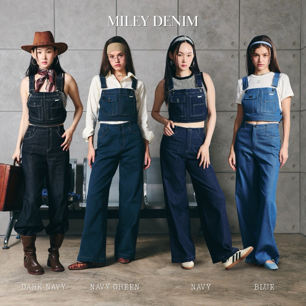 MILEY DENIM OVERALLS(Blue•navy-green•dark-navy•navy)
