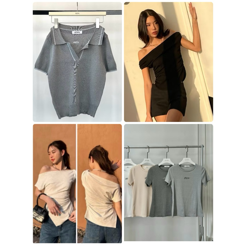 Atipashop - เสื้อแขนสั้น/เสื้อเปิดไหล่ ของใหม่มือ1📌