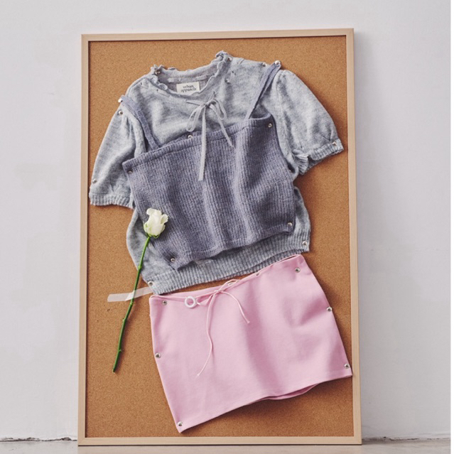 urban apparels | parma layered knitted tops เสื้อนิตสองทรงคอกลมแขนตุ๊กตาดีเทลผูกโบว์ ผ้าไม่ร้อน