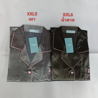 ชุดนอนผ้าซาตินแขนสั้น ขาสามส่วน ไซส์ XXL