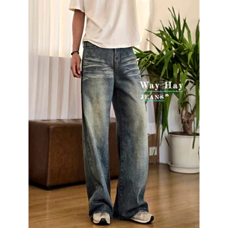 5 สี BAGGY JEANS กางเกงยีนส์ คุณภาพสูง ผลิตจากผ้ายีนส์แท้ หนานุ่มสวมใส่สบาย ทรงขากระบอกกลาง