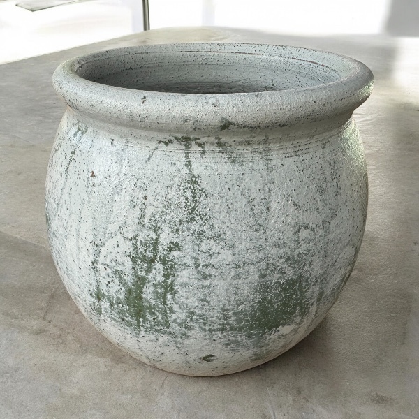 Flowerpot กระถางดินเผาทรงโอ่งจิ๋ว สีวินเทจ สไตล์ ขนาด 22 X 22 cm.