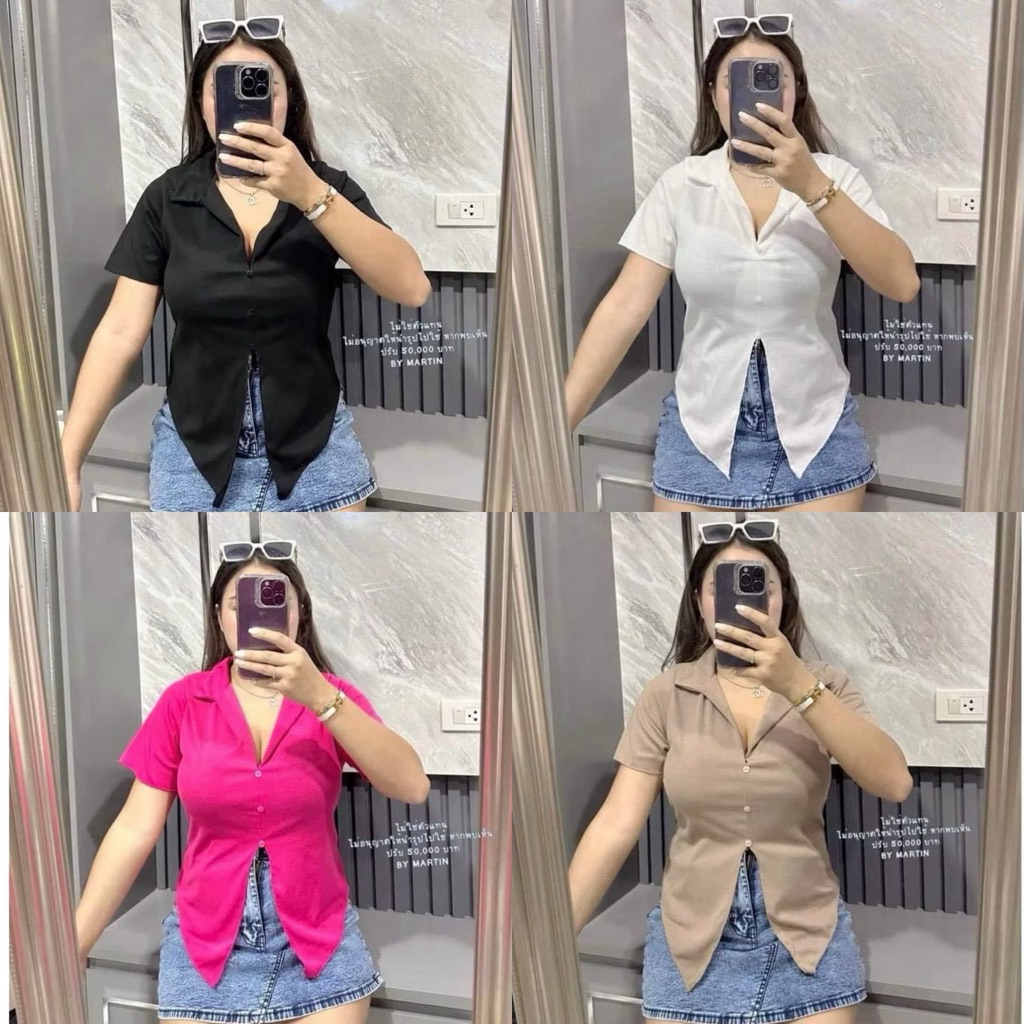 ฮิตสุดๆ❤️‍🔥อก34-46 เสื้อสาวอวบ เสื้อผ้าแฟชั่น ผ้าร่องไหมพรมเกรดดี ราคาถูก (A12)