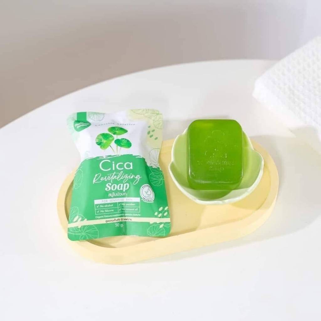 สบู่ cica สบู่ใบบัวบก The charming garden cica soap ราคา ถูกที่สุด ดีลบีเคเค แกลเลอรีภาพที่ 2