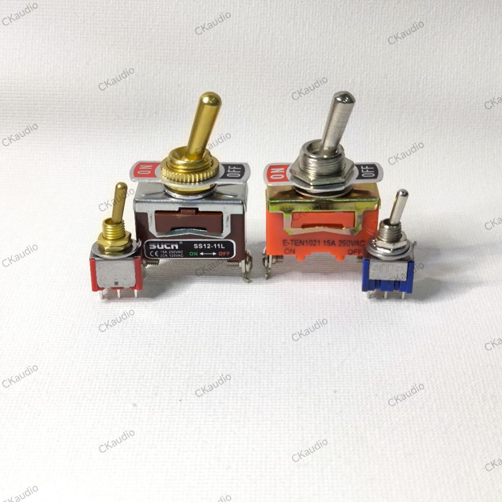 สวิทช์โยกปิดเปิด 12มม. และ6มม. สีทองและสีเงิน ทนแรงดันDC12-24V15A และ125VAC6A AC250VAC 3A