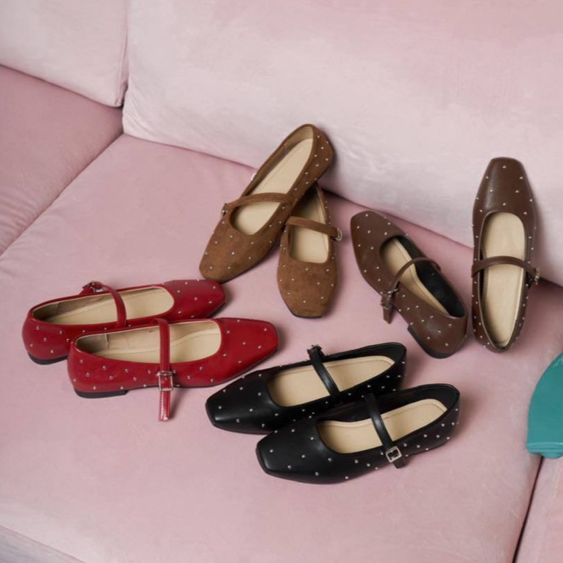 【โค้ดลด+ส่งฟรี🔥】25twentyfives - Holiday รองเท้าคัทชูผู้หญิง MaryJane ตอกหมุด| ส่งตรงจาก Wilana shoes