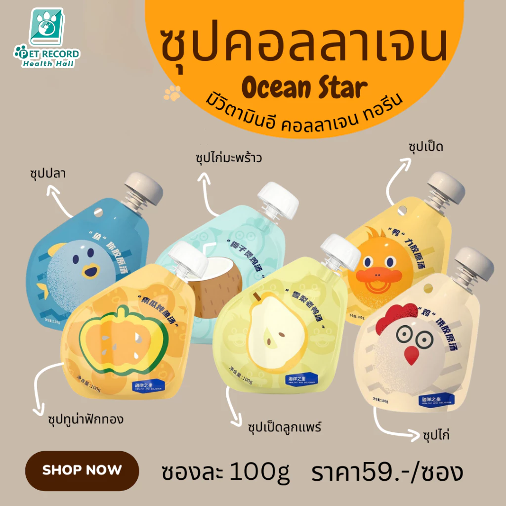 ซุปแมวอ้วน Ocean Star ⚖️สูตรแคลต่ำ ✅ไม่อ้วน! 💪คอลลาเจน+ไฟเบอร์สูง 🌿เสริมโภชนาการ