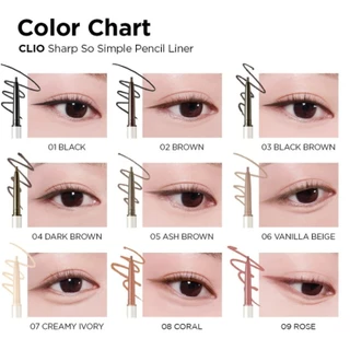 ของแท้📣 CLIO SHARP SO SIMPLE WATERPROOF PENCIL LINER อายไลเนอร์ดินสอ กันน้ำ เส้นคม เขียนง่าย #VV #25