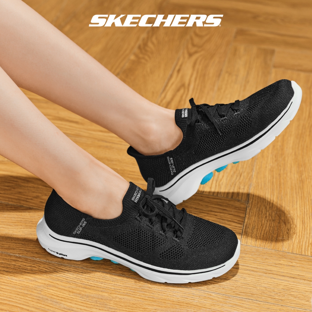 Skechers สเก็ตเชอร์ส รองเท้าผู้หญิง Women Slip-ins GOwalk 7 Via Walking Shoes - 125213-BKAQ Air-Cooled Memory Foam