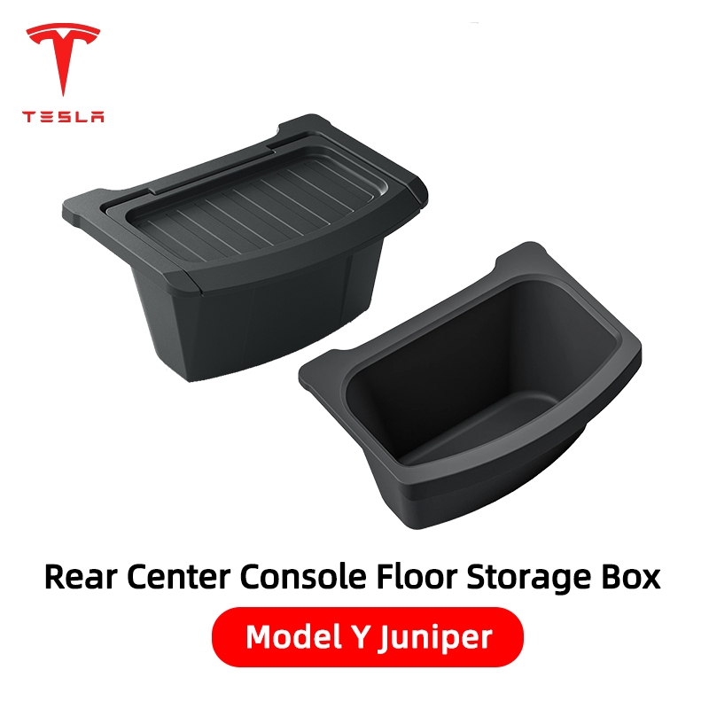 🚚จัดส่งจากไทย🚚 กล่องเก็บของด้านหลัง TPE ถังขยะกันน้ำกล่องเก็บของ Tesla Model Y Juniper ในรถยนต์การปรับเปลี่ยนอุปกรณ์เสริ
